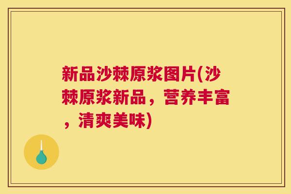 新品沙棘原浆图片(沙棘原浆新品,营养丰富,清爽美味)