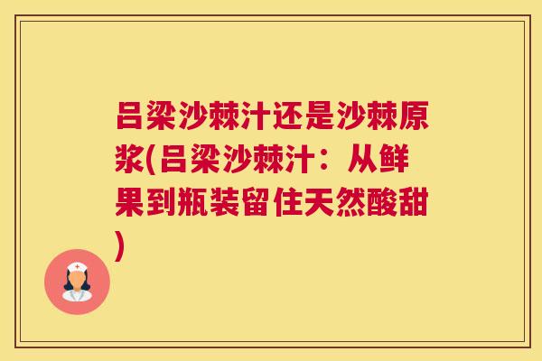 吕梁沙棘汁还是沙棘原浆(吕梁沙棘汁：从鲜果到瓶装留住天然酸甜)