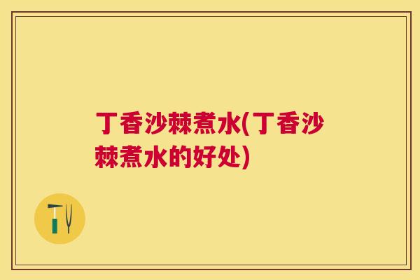 丁香沙棘煮水(丁香沙棘煮水的好处)
