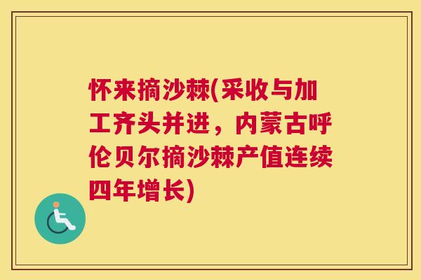 怀来摘沙棘(采收与加工齐头并进,内蒙古呼伦贝尔摘沙棘产值连续四年增长)