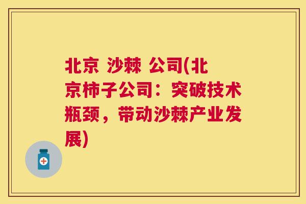 北京 沙棘 公司(北京柿子公司:突破技术瓶颈,带动沙棘产业发展)