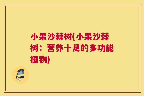 小果沙棘树(小果沙棘树:营养十足的多功能植物) 小果沙棘树(小果沙棘树:营养十足的多功能植物)