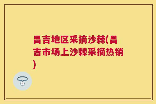 昌吉地区采摘沙棘(昌吉市场上沙棘采摘热销)
