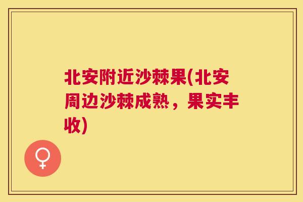 北安附近沙棘果(北安周边沙棘成熟,果实丰收)