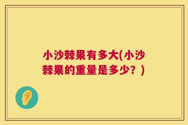 小沙棘果有多大(小沙棘果的重量是多少？)
