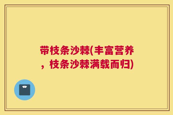 带枝条沙棘(丰富营养，枝条沙棘满载而归)