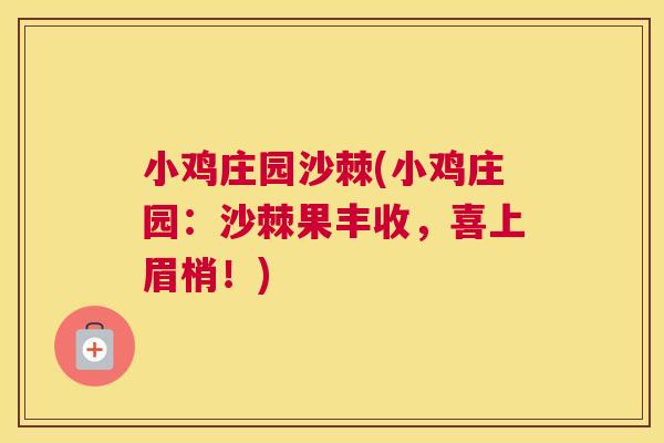小鸡庄园沙棘(小鸡庄园：沙棘果丰收，喜上眉梢！)