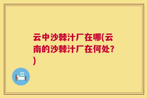 云中沙棘汁厂在哪(云南的沙棘汁厂在何处？)