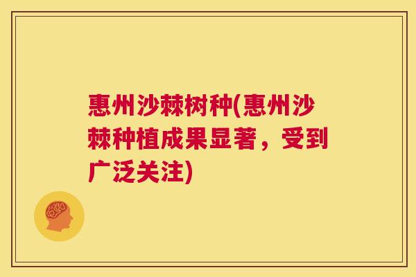 惠州沙棘树种(惠州沙棘种植成果显著，受到广泛关注)