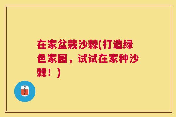 在家盆栽沙棘(打造绿色家园，试试在家种沙棘！)