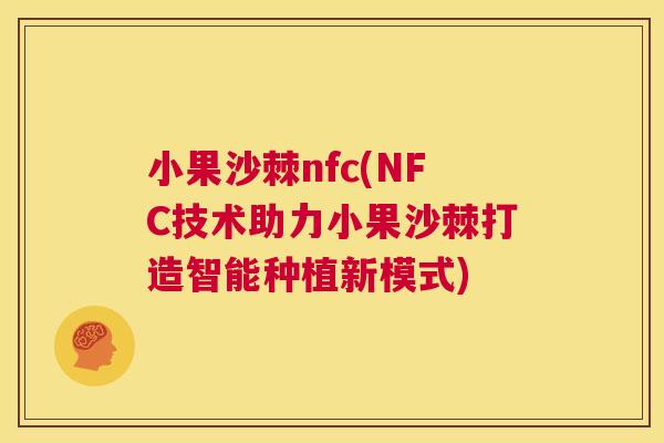 小果沙棘nfc(NFC技术助力小果沙棘打造智能种植新模式) 小果沙棘nfc(NFC技术助力小果沙棘打造智能种植新模式)