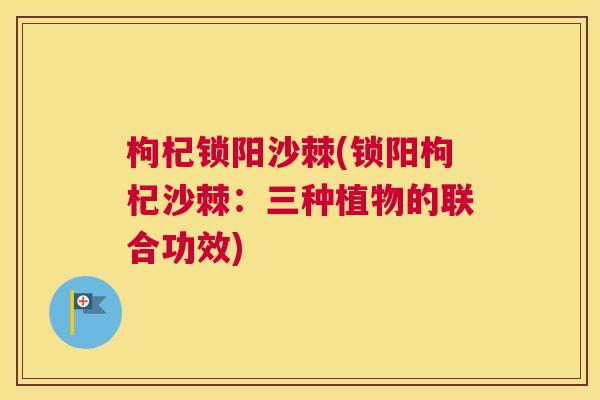 枸杞锁阳沙棘(锁阳枸杞沙棘：三种植物的联合功效)