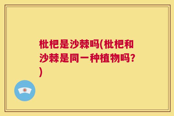 枇杷是沙棘吗(枇杷和沙棘是同一种植物吗？)
