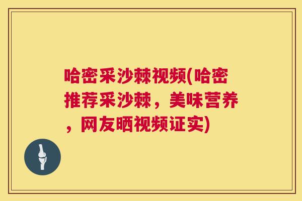 哈密采沙棘视频(哈密推荐采沙棘，美味营养，网友晒视频证实)
