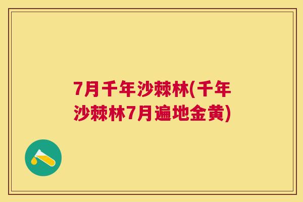 7月千年沙棘林(千年沙棘林7月遍地金黄)