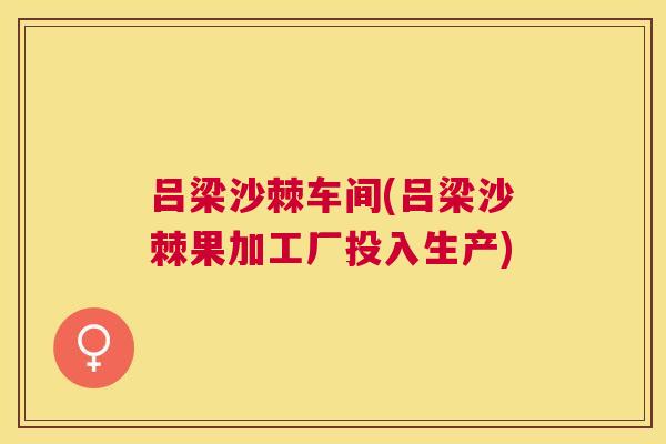 吕梁沙棘车间(吕梁沙棘果加工厂投入生产)