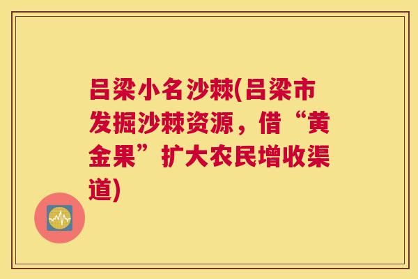 吕梁小名沙棘(吕梁市发掘沙棘资源，借“黄金果”扩大农民增收渠道)