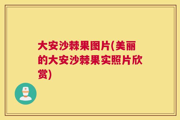 大安沙棘果图片(美丽的大安沙棘果实照片欣赏)