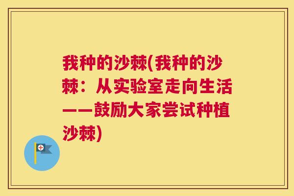 我种的沙棘(我种的沙棘：从实验室走向生活——鼓励大家尝试种植沙棘)