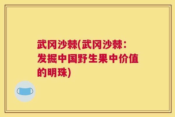 武冈沙棘(武冈沙棘：发掘中国野生果中价值的明珠)