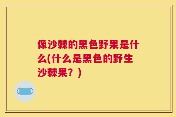 像沙棘的黑色野果是什么(什么是黑色的野生沙棘果?)
