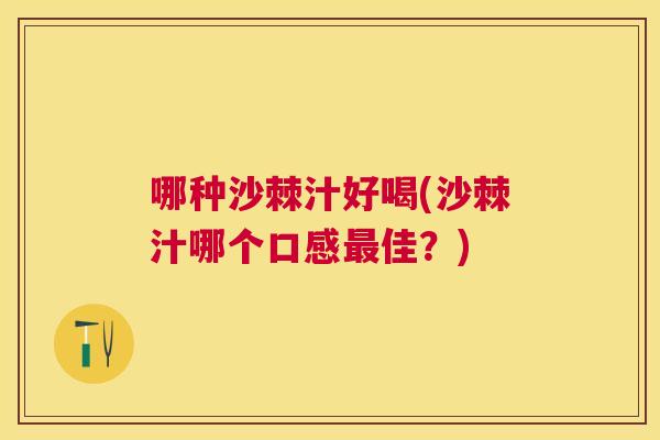 哪种沙棘汁好喝(沙棘汁哪个口感佳？)