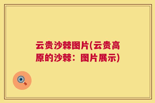 云贵沙棘图片(云贵高原的沙棘：图片展示)