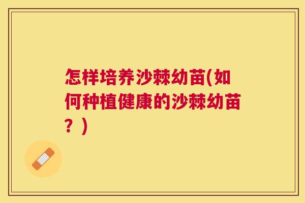 怎样培养沙棘幼苗(如何种植健康的沙棘幼苗?) 怎样培养沙棘幼苗(如何种植健康的沙棘幼苗?)