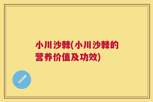 小川沙棘(小川沙棘的营养价值及功效)