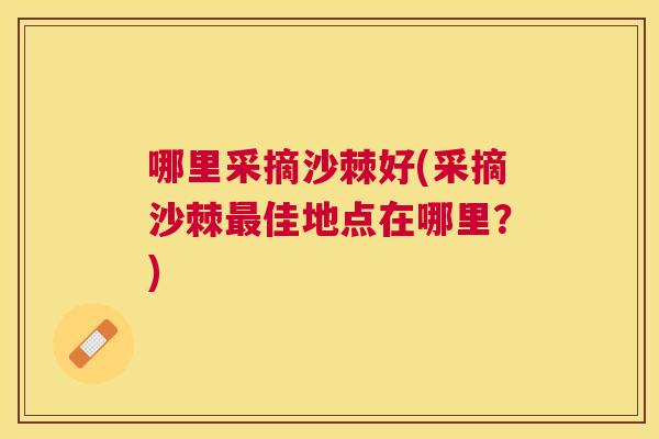 哪里采摘沙棘好(采摘沙棘最佳地点在哪里?)