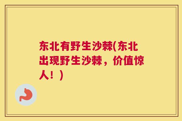 东北有野生沙棘(东北出现野生沙棘,价值惊人!)