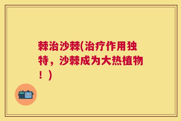 棘治沙棘(治疗作用独特,沙棘成为大热植物!)