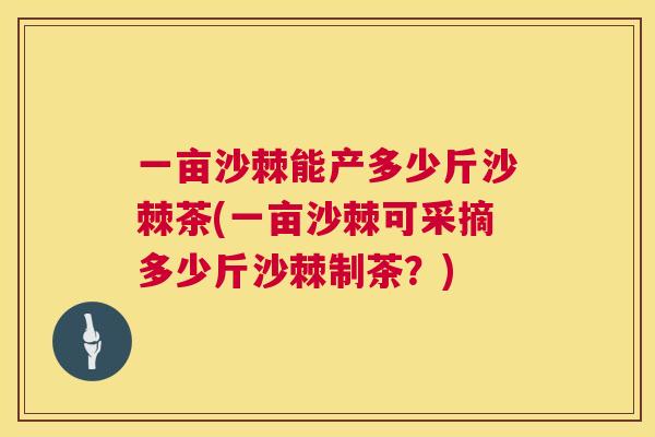 一亩沙棘能产多少斤沙棘茶(一亩沙棘可采摘多少斤沙棘制茶？)