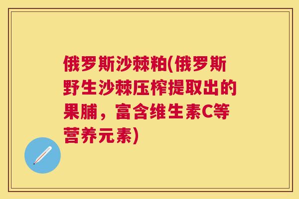俄罗斯沙棘粕(俄罗斯野生沙棘压榨提取出的果脯，富含维生素C等营养元素)