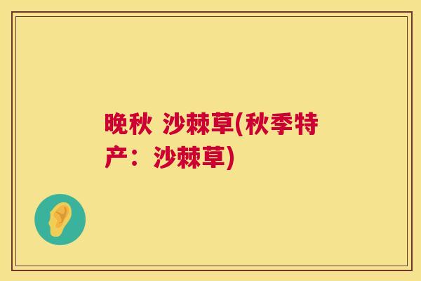 晚秋 沙棘草(秋季特产:沙棘草) 晚秋 沙棘草(秋季特产:沙棘草)