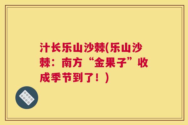 汁长乐山沙棘(乐山沙棘：南方“金果子”收成季节到了！)