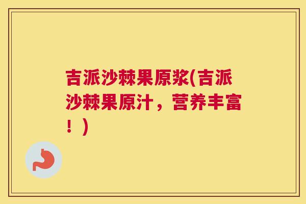 吉派沙棘果原浆(吉派沙棘果原汁,营养丰富!)