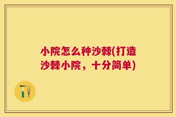 小院怎么种沙棘(打造沙棘小院，十分简单)