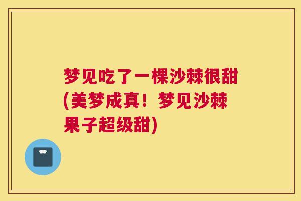 梦见吃了一棵沙棘很甜(美梦成真!梦见沙棘果子超级甜) 梦见吃了一棵沙棘很甜(美梦成真!梦见沙棘果子超级甜)