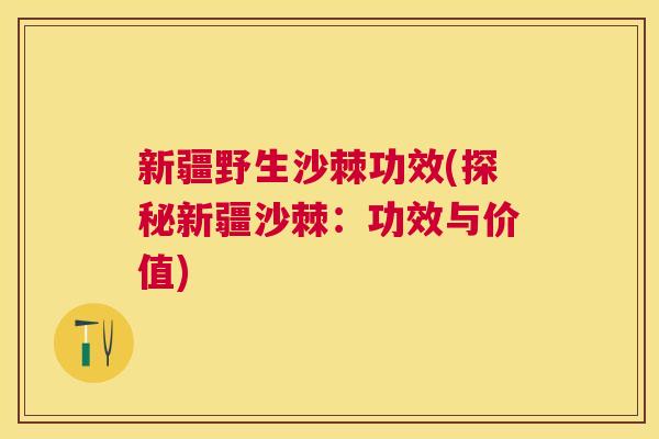 新疆野生沙棘功效(探秘新疆沙棘:功效与价值) 新疆野生沙棘功效(探秘新疆沙棘:功效与价值)