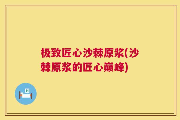 极致匠心沙棘原浆(沙棘原浆的匠心巅峰)