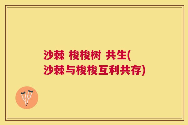 沙棘 梭梭树 共生(沙棘与梭梭互利共存)