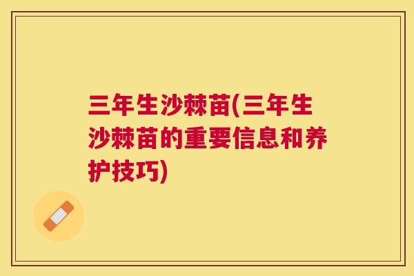 三年生沙棘苗(三年生沙棘苗的重要信息和养护技巧)