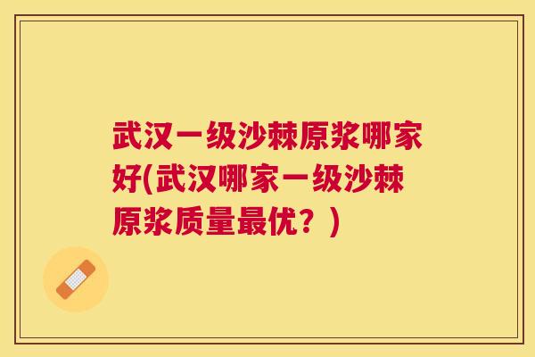 武汉一级沙棘原浆哪家好(武汉哪家一级沙棘原浆质量最优？)