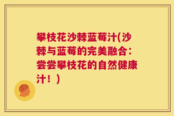 攀枝花沙棘蓝莓汁(沙棘与蓝莓的完美融合:尝尝攀枝花的自然健康汁!) 攀枝花沙棘蓝莓汁(沙棘与蓝莓的完美融合:尝尝攀枝花的自然健康汁!)