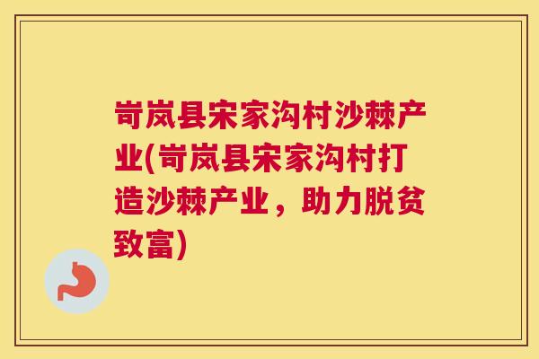 岢岚县宋家沟村沙棘产业(岢岚县宋家沟村打造沙棘产业，助力脱贫致富)