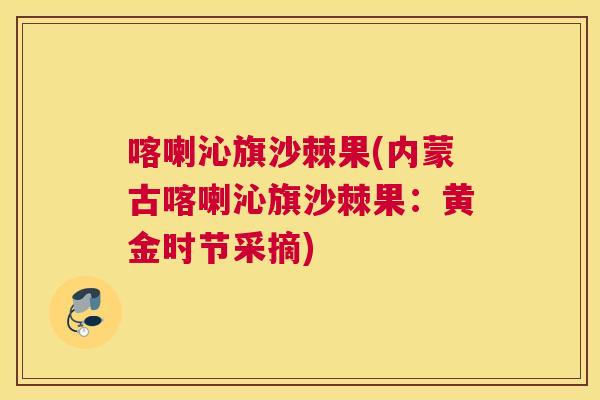 喀喇沁旗沙棘果(内蒙古喀喇沁旗沙棘果：黄金时节采摘)
