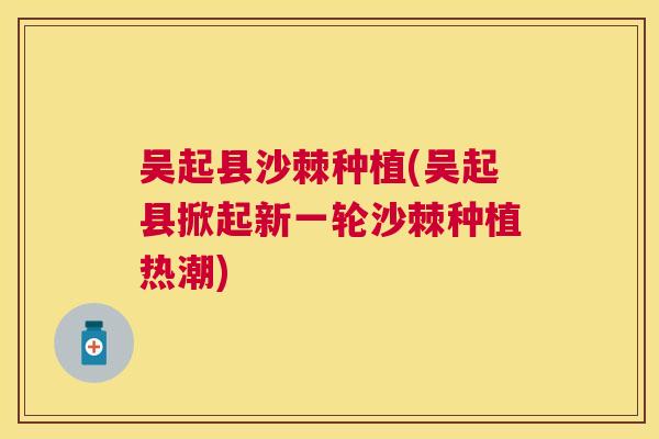 吴起县沙棘种植(吴起县掀起新一轮沙棘种植热潮)