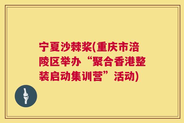 宁夏沙棘桨(重庆市涪陵区举办“聚合香港整装启动集训营”活动)