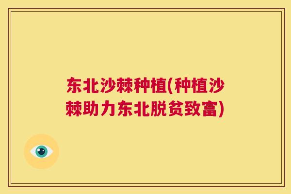 东北沙棘种植(种植沙棘助力东北脱贫致富)